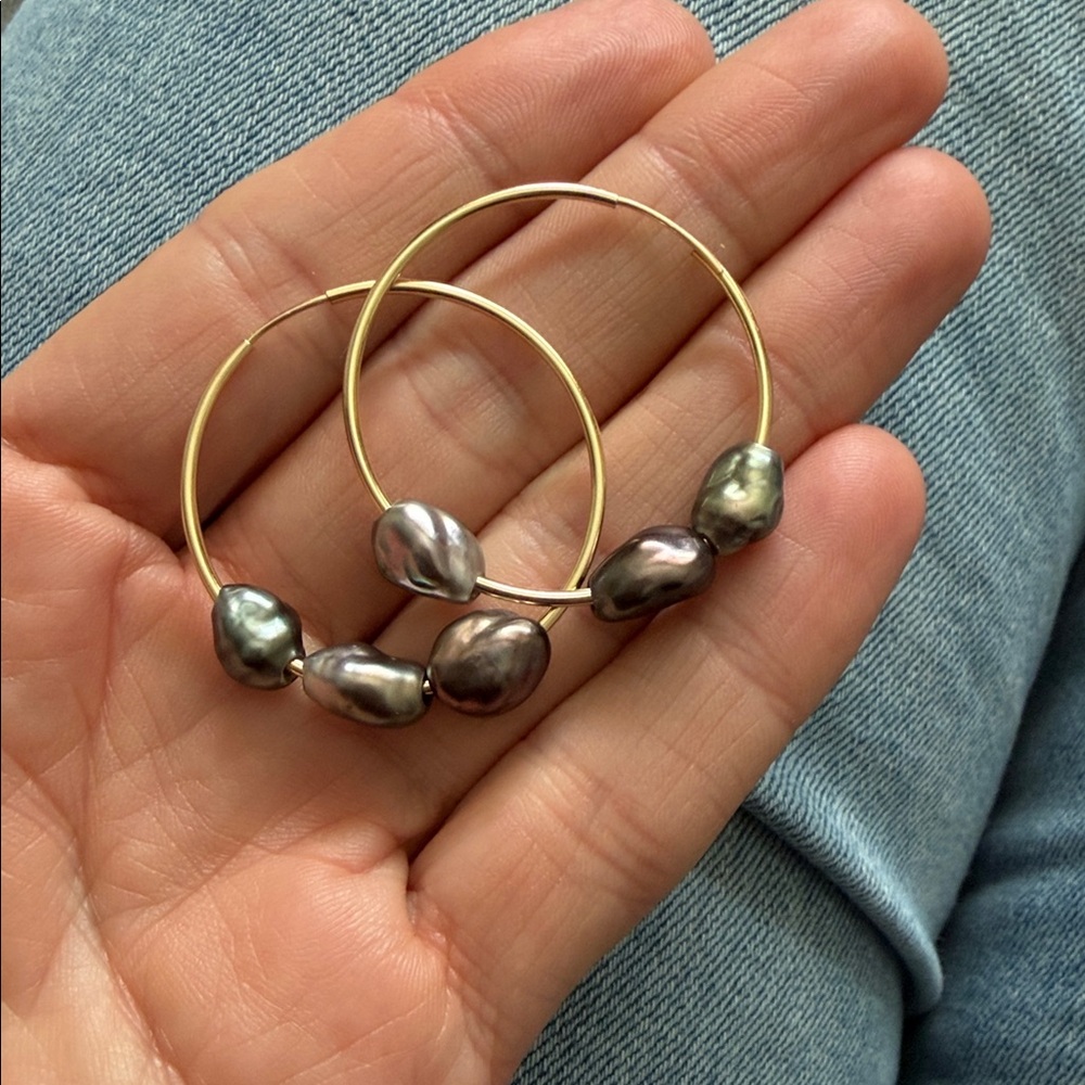 Tahitian Pearl Keshi earrings
